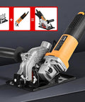Kickass Adjustable Angle Grinder Bracket That Swivels Up To Forty Five Degrees And Cuts Up To Thirty Millimeters Deep For One Twenty Five Millimeter Discs And Quick Home Rig Setups.