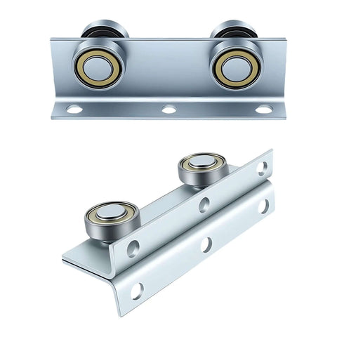 Sliding Door Hardware 100x30x29mm Heavy Duty Steel Trolley Assembly for barn shed sliding doors, visible rollers and steel construction.