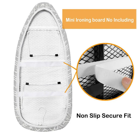 Back view of Tabletop Ironing Board Cover With Premium 4 Layer Pad Extra Thick Padding Heat Reflective And Stain Resistant