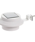 White Solar Gutter Light With LED, No Wiring Needed, Auto On In Darkness, wireless outdoor lighting, side view with clamp.