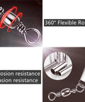 Beefed-Up All In One Fishing Barrel Swivels With Snap Kit And Luminous Beads Set For Saltwater Rigs 350 Pieces 10Lb To 36Lb Heavy Duty Swivel Assortment For Trolling And General Freshwater Use, 360° rotating stainless swivel