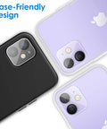 Camera Lens Protector For iPhone 11 6.1 Inch And iPhone 12 Mini 5.4 Inch, 9H Tempered Glass, installed on iPhone cameras
