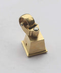 Heavy Duty Solid Brass Swivel Caster Wheels With Silent Rolling Square Cup Base Antique Vintage Furniture Casters For Sofa Piano Chair Replacement Smooth As Silk Rock Hard Reliable Quick Attach close-up of square cup base with wheel