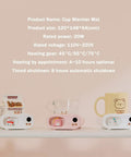 Skip The Lukewarm Vibes Keep Your Morning Brew Sweating Hot On Any Desk With This Smart Electric Coffee Mug Warmer Boasting Three Custom Temp Settings And Fail Safe Auto Shut Off Shield, featuring a white and pink cup warmer mat with two mugs.