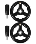 Two Pack Lathe Hand Wheel With Revolving Handle For Milling Machines And Lathes 4 Inch Black Bakelite And Iron Construction