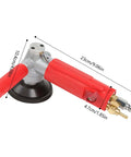 4-inch pneumatic wet stone polisher with red grip, brass fittings, and suction base for marble and granite polishing.