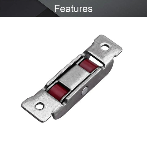 Slick Smooth Glide Double Wheel Pulley For Sliding Doors And Windows Featuring A Badass Stainless Steel Shell with red nylon wheels.
