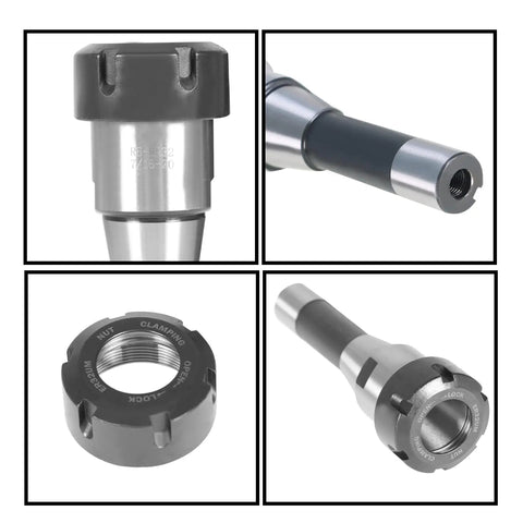 ER32 Collet Holder And Collet Set For CNC Milling And Engraving Machines, alloy steel, precision tooling close-up views