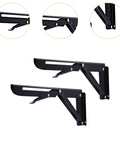 Heavy Duty Folding Shelf Brackets Set For DIY Shelves, 8 Inch Triangle Table And Bench Supports, Space Saving Wall Mount Brackets