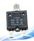 Automotive Circuit Breaker 50V 15A Overload Protector For Cars Boats And RVs Resettable Fuse With Three Eighths Inch Mounting Hole