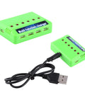 Six Port Drone Battery Charger Station For 3.7V LiPo RC Quadcopter Batteries, Simultaneous Charging With Independent XH Ports