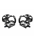 Left And Right Pedal Pair Replacement For Stationary Bike With Nine Sixteenth Inch Spindle To Get Your Ride Rolling Again Indoor Cycle Pedals Set Compatible With RevMaster Pro Bikes Pn 05016343, showing sturdy black platform pedals with secure toe cages and a 9/16 inch spindle.