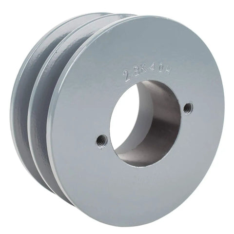 Heavy Duty Cast Iron 4 Inch Dual Groove Pulley For 5L B Section Belts With 1-1/4 Inch Shaft Bore And Included Bushing 2 Piece Set Built Tough