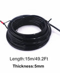Heavy Duty 5mm Steel Wire Cable 49 Feet Replacement For Home Gym Pulley Machines Non Slip Black Coated Rope, coiled and ready for use.
