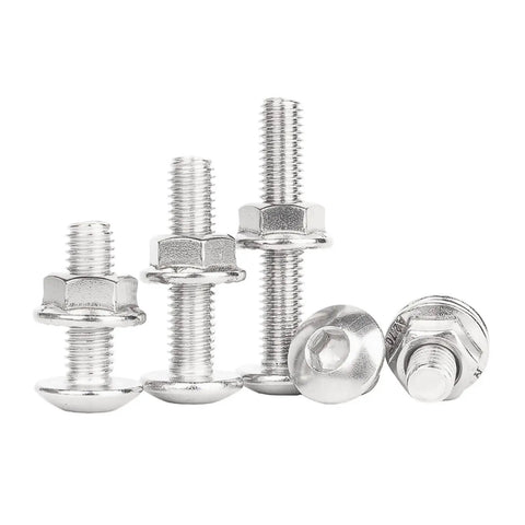 Heavy Duty M6 Hex Socket Screws With Oversized Flat Head Countersunk Design And Matching Flange Nuts Kit, Stainless Steel 304, M6x45, 20 Sets