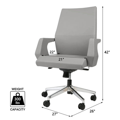 Kick Back All Day With This Legit Ergonomic Executive Office Chair Featuring Smooth Adjustable Reclining Lock Tilt Water Resistant Faux Leather Cushion Sturdy Aluminum Pedestal Base And Silent Rolling Wheels For Your Prime Home Office Setup In Cool Grey