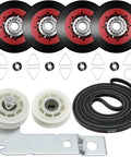 Upgraded 4392067 Dryer Repair Kit with W10837240 Idler Pulley includes WPW10314173 Drum Roller Set, 661570V Belt, and 279640 Kit components.