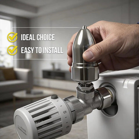 Hand installing Quiet Steam Air Vent With Float Type Regulator Valve For Heating Systems Straight Mount 1/4 In Npt