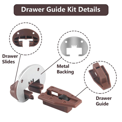 Heavy Duty Drawer Slide Replacement Kit Boasts Six Bulletproof Tracks And Heavy Gauge Steel Brackets For Super Smooth Glide, drawer guide kit components.