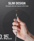 Two Way Articulating Borescope With Light For Auto Maintenance And Diagnostics, flexible 3.9mm probe close-up in hand
