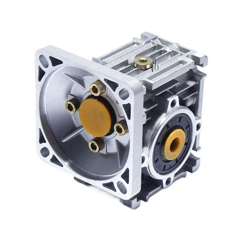 Built Boss Strong NMRV050 Worm Gearbox With RV050 Speed Reducer And 19mm Input Shaft for industrial motor drive applications.