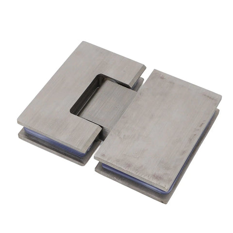 Heavy Duty Frameless Shower Door Hinge 180 Degree Turn Holds Up To 120 Lbs Rock Solid Stainless Steel Build with smooth finish.