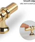 Close-up of Ten Pack Brushed Gold Cabinet Pulls 3 Inch Drawer Handles with zinc alloy base showing smooth edges.