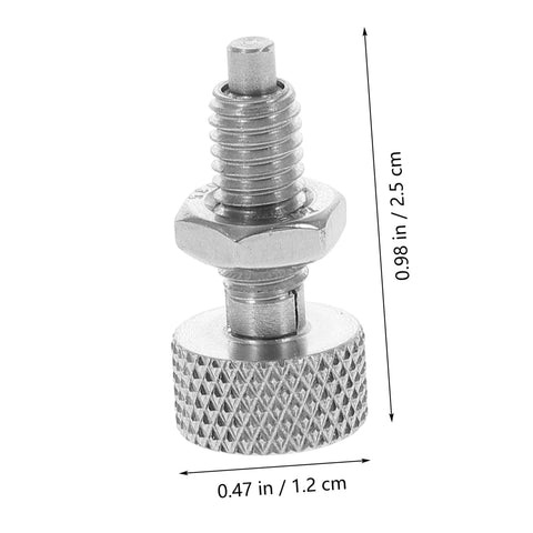 Heavy Duty Stainless Steel Retractable Spring Plunger Locking Pins With Knurled Handle 2 Pack Precision Indexing Plunger showing detailed dimensions.