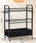 Rolling Ball Storage Cart And Sports Gear Organizer For Garage And Home Gym Indoor And Outdoor Use, dimensions shown.