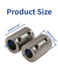 Stainless Steel Shaft Coupler 8mm To 10mm, Zero Backlash Rigid Coupler, 2 Pack For 3D Printers CNC Machines And Robotics, Precise Torque Transmission, Durable Motion Transfer; 22mm x 16mm size