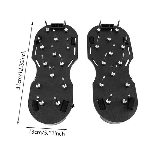 Lawn Aerator Shoes 1 Pair With Adjustable Buckles For Lawns Gardens And Patios, Durable PP Plastic Nail Shoes Tool For Deep Soil Aeration