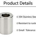 Five Pack Heavy Duty Stainless Steel Spacers Three Eighths Inch Bore Three Quarters Inch Outer Diameter One Inch Length Unthreaded