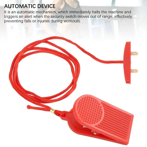 Red ABS key from Treadmill Key 2 Pack With Magnetic Emergency Stop Switch Universal Fit Double Insert Design For JX ZXCH ISPO Treadmills Secure Magnetic Clip Keeps Key Handy During Every Workout