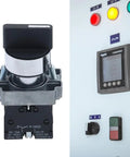 ZB2-BE101 Three Position Round Top Rotary Selector Switch 4 Pack with control panel, 600V 10A AC, industrial use