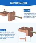 Installation diagram for M6x120mm Flat Head Hex Socket Cap Screws Set Of 10 For Furniture And DIY Projects, Carbon Steel With Partial Thread.