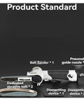 Handheld Air Belt Sander For Woodworking And Metal, Multi Angle Pneumatic Polisher With Adjustable Belt, detailed product standard image.