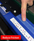 UHMW Polyethylene Tape For Surface Protection And Squeak Reduction applied to sliding table with ruler measuring placement.