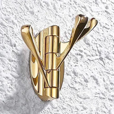 Heavy Duty Wall Mount Coat Hook Tough As Nails Zinc Alloy Bathroom And Entryway Rack Rust Proof with three hooks.