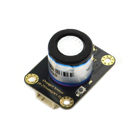 Plug And Play I2C O2 Oxygen Sensor Module for Arduino ESP32 Raspberry Pi, black digital gas detector with built-in signal conditioning.