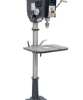 Top Notch Benchtop Drill Press 1.5 HP 110V With Touch Screen Smart Panel and Precision Depth Control in a workshop setting.