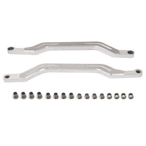 Beefed Up Lower Radius Rods Arched Arms For RZR XP 1000 RS1 And Turbo 2014 2023 Aluminum Silver Finish Upgrade With 10mm Version 2014 2017 And 12mm Version 2017 2023, silver aluminum rods with bushings