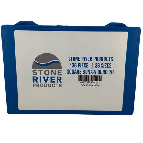 Industrial Buna N Square O Ring Kit Duro 70 436 Pieces 36 Sizes Including AS568 006 Through 220 storage case