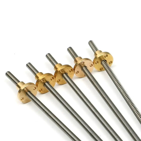 T6 Stainless Steel Trapezoidal Lead Screw, 6mm Diameter, 1mm Pitch, 2mm Lead, Copper Nut, 100mm To 1000mm Length, Heavy Duty For 3D Printers, Stepper Motors, And CNC Machines Today stainless steel lead screws with copper nuts