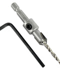 High Performance Tungsten Carbide Tipped Wood Countersink Bit For Number Six Screws with hex shank and pilot drill tip.