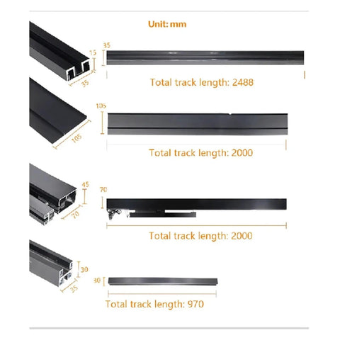 Heavy Duty Sliding Barn Door Hardware Kit With Smooth As Butter Aluminum Track System Built Tough For Homeowners, track lengths and dimensions.