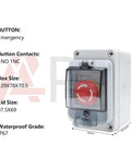 IP67 Outdoor Waterproof Button Switch Box With Emergency Stop Button Protective Cover Beefy ABS Housing for Industrial Use