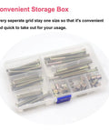 Heavy Duty M6 Socket Cap Screw Set 40 50 60 70 80mm Assortment Kit For Beds, Headboards, Chairs And Wood Furniture Projects, Zinc Plated, Clear View Storage Box in divider case