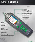 Workhorse Industrial Vibration Meter VM 422 With Memory For Trend Tracking, 3 In 1 Vibration Diagnostics, Measures Acceleration 0.1 To 199.9 m/s2, Velocity 0.1 To 199.9 mm/s, Displacement 0.001 To 1.999 mm, 10 Hz To 4 kHz, 500 Data Storage. handheld vibration meter with display