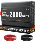 Heavy Duty 2000 Watt DC To AC Inverter Converts 12 Volts No Fuss To 110 Volts With Quick Charge Ports, featuring dual USB ports.