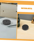 Durable 6 Pcs Nylon Polishing Wheel Set With 10mm Hole For Bench Grinder, grey nylon disc on a wooden surface.
